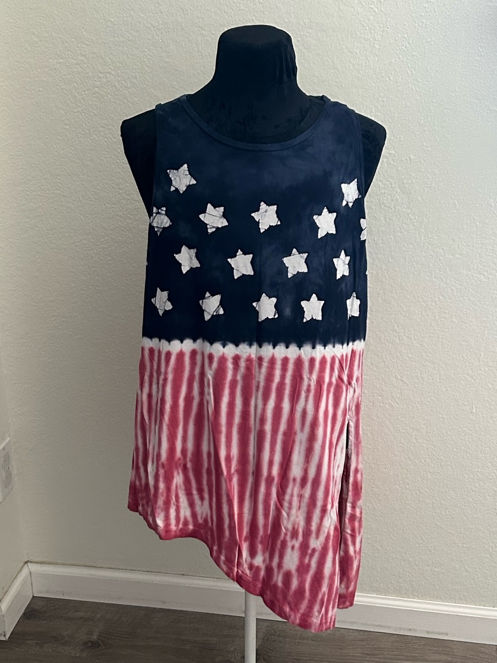 Chaps Denim Patriotic Tie Dye Tank Top XL